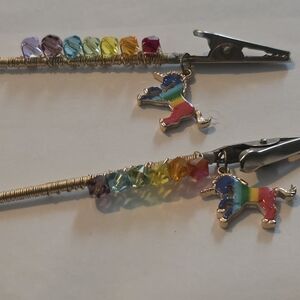Rainbow Unicorn Hair Clips